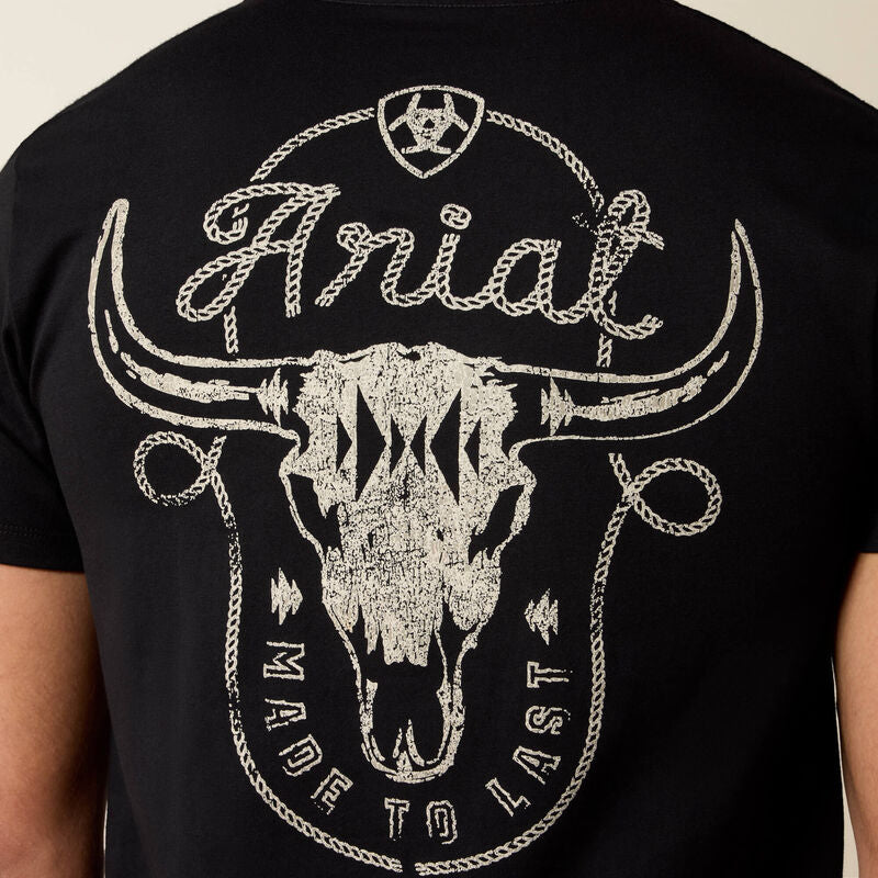 ARIAT MENS ROUGHSTOCK CATTLE SHORT SLEEVE TSHIRT - BLACK