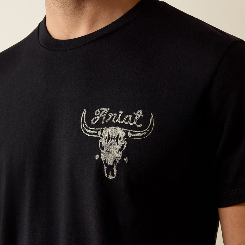 ARIAT MENS ROUGHSTOCK CATTLE SHORT SLEEVE TSHIRT - BLACK