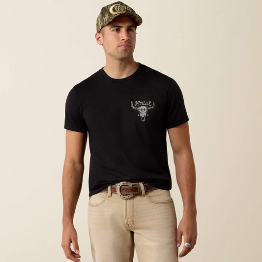 ARIAT MENS ROUGHSTOCK CATTLE SHORT SLEEVE TSHIRT - BLACK