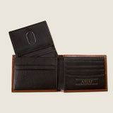 ARIAT MENS BIFOLD WITH REMOVABLE PASSCASE STYLE WALLET DIAMOND EMBOSSED BROWN