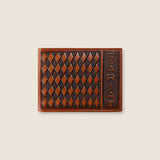 ARIAT MENS BIFOLD WITH REMOVABLE PASSCASE STYLE WALLET DIAMOND EMBOSSED BROWN