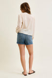 JUDY BLUE HIGH WAIST R.M. CUT OFF SHORT W DOME STUDDED - MEDIUM STONE