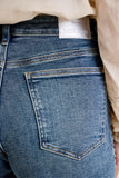 JUDY BLUE HIGH WAIST R.M. CUT OFF SHORT W DOME STUDDED - MEDIUM STONE