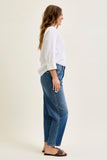 JUDY BLUE HIGH WAIST R.M. BARREL W DART DETAILING - MEDIUM STONE
