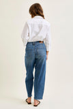 JUDY BLUE HIGH WAIST R.M. BARREL W DART DETAILING - MEDIUM STONE