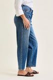 JUDY BLUE HIGH WAIST R.M. BARREL W DART DETAILING - MEDIUM STONE