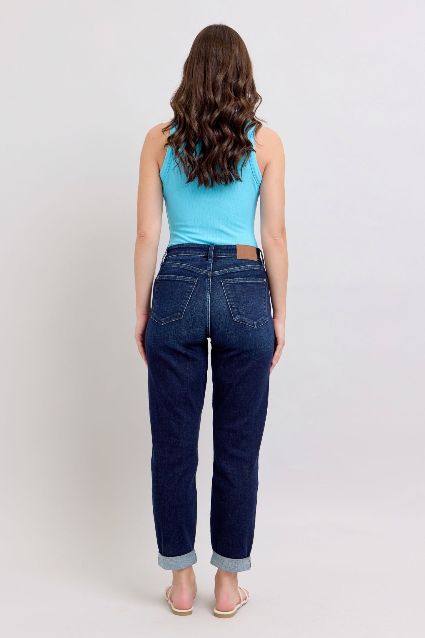 JUDY BLUE HIGH WAIST BOYFRIEND JEAN - DARK STONE