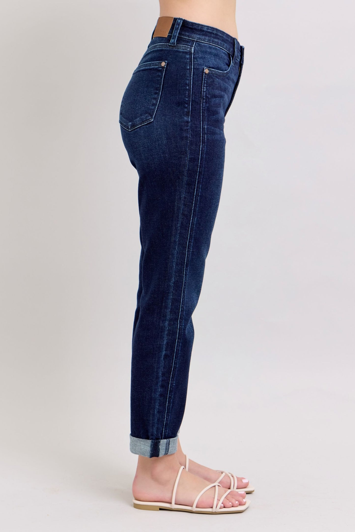 JUDY BLUE HIGH WAIST BOYFRIEND JEAN - DARK STONE