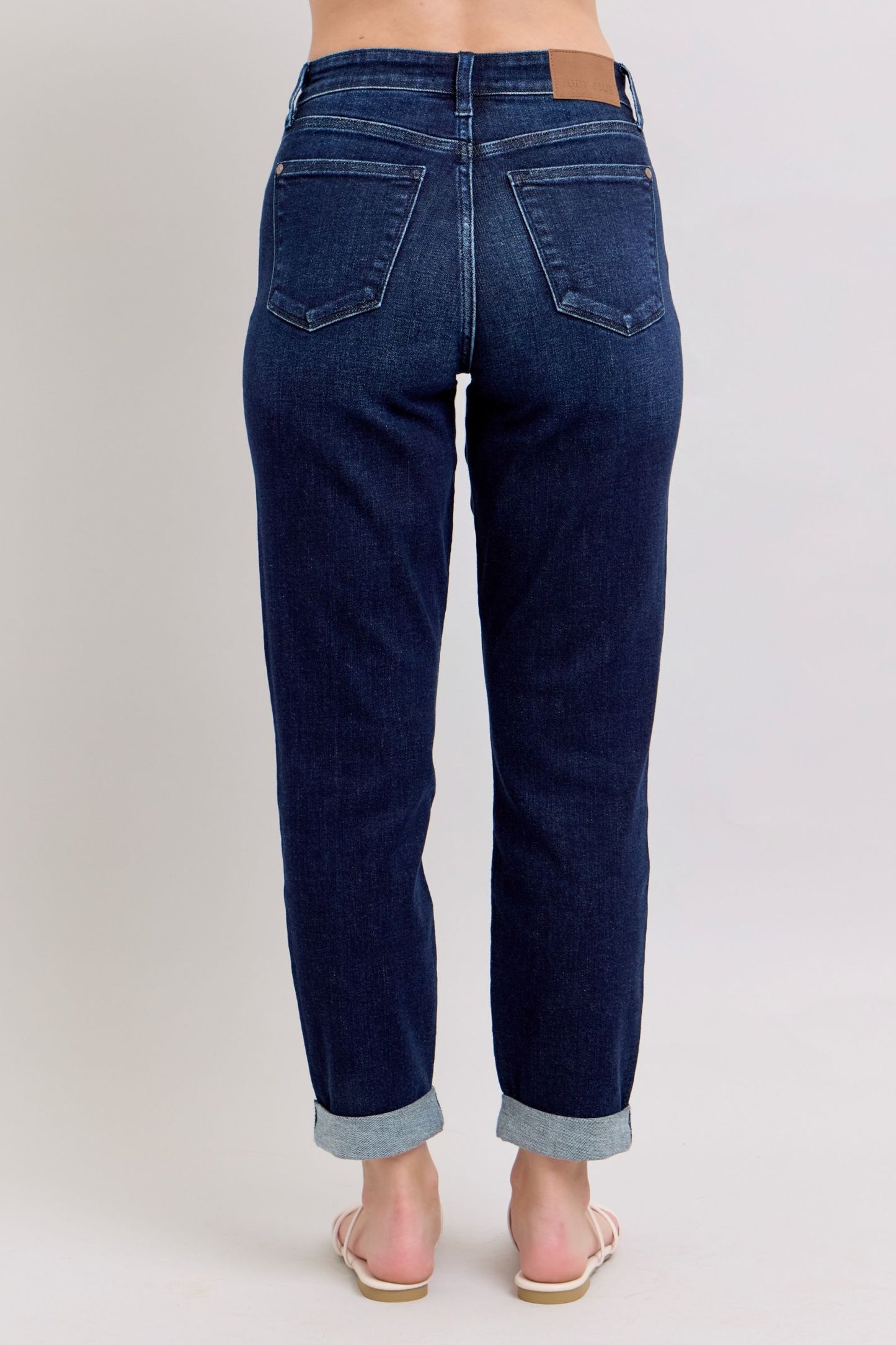 JUDY BLUE HIGH WAIST BOYFRIEND JEAN - DARK STONE