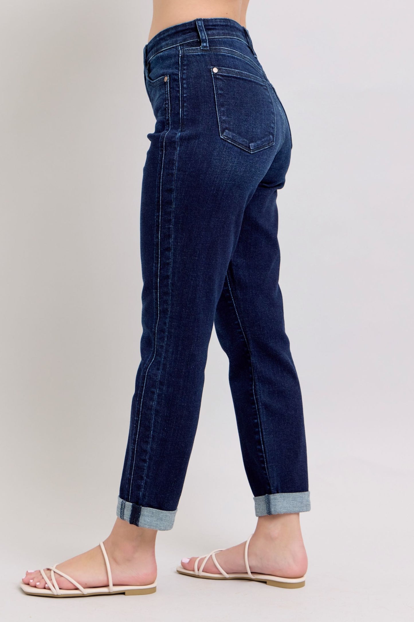 JUDY BLUE HIGH WAIST BOYFRIEND JEAN - DARK STONE