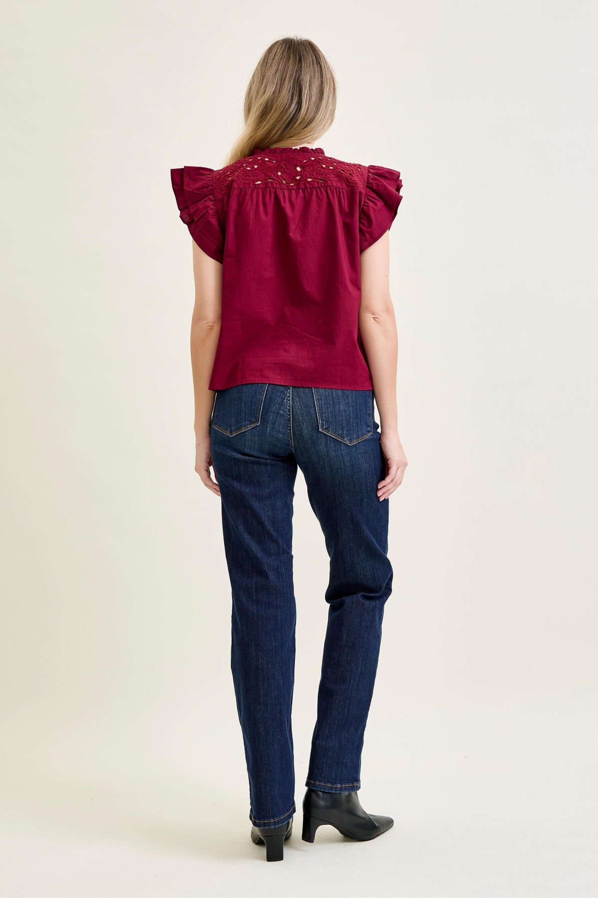 JUDY BLUE HIGH WAIST STRAIGHT JEANS - DARK STONE