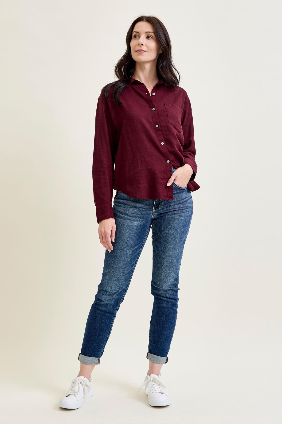 JUDY BLUE BASIC CUFFED SLIM FIT JEANS