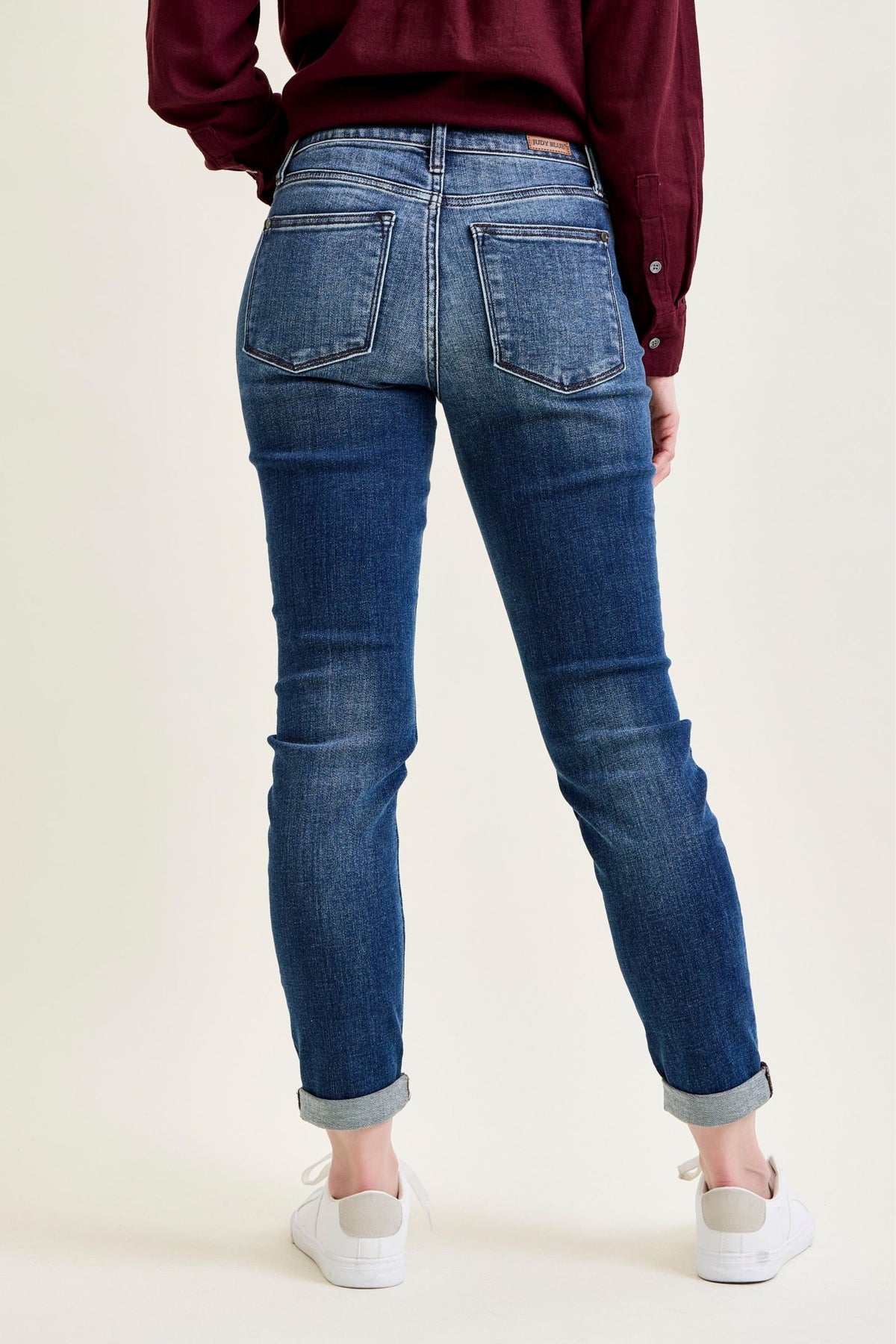 JUDY BLUE BASIC CUFFED SLIM FIT JEANS