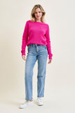JUDY BLUE MID RISE TUMMY CONTROL VINTAGE WASH STRAIGHT JEANS - MEDIUM STONE