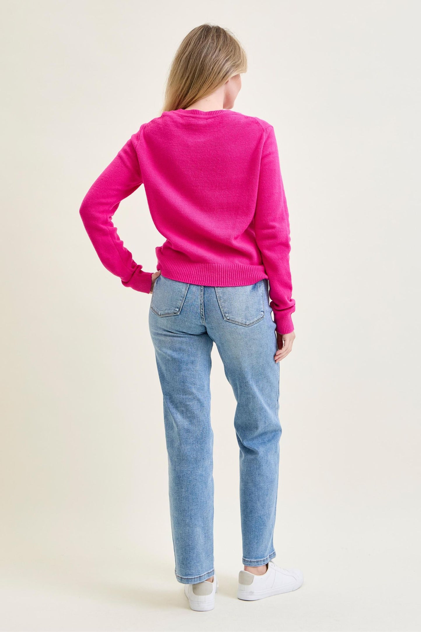 JUDY BLUE MID RISE TUMMY CONTROL VINTAGE WASH STRAIGHT JEANS - MEDIUM STONE