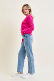 JUDY BLUE MID RISE TUMMY CONTROL VINTAGE WASH STRAIGHT JEANS - MEDIUM STONE
