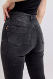 JUDY BLUE HIGH WAIST TUMMY CONTROL BOOTCUT BLACK JEANS - SHORT