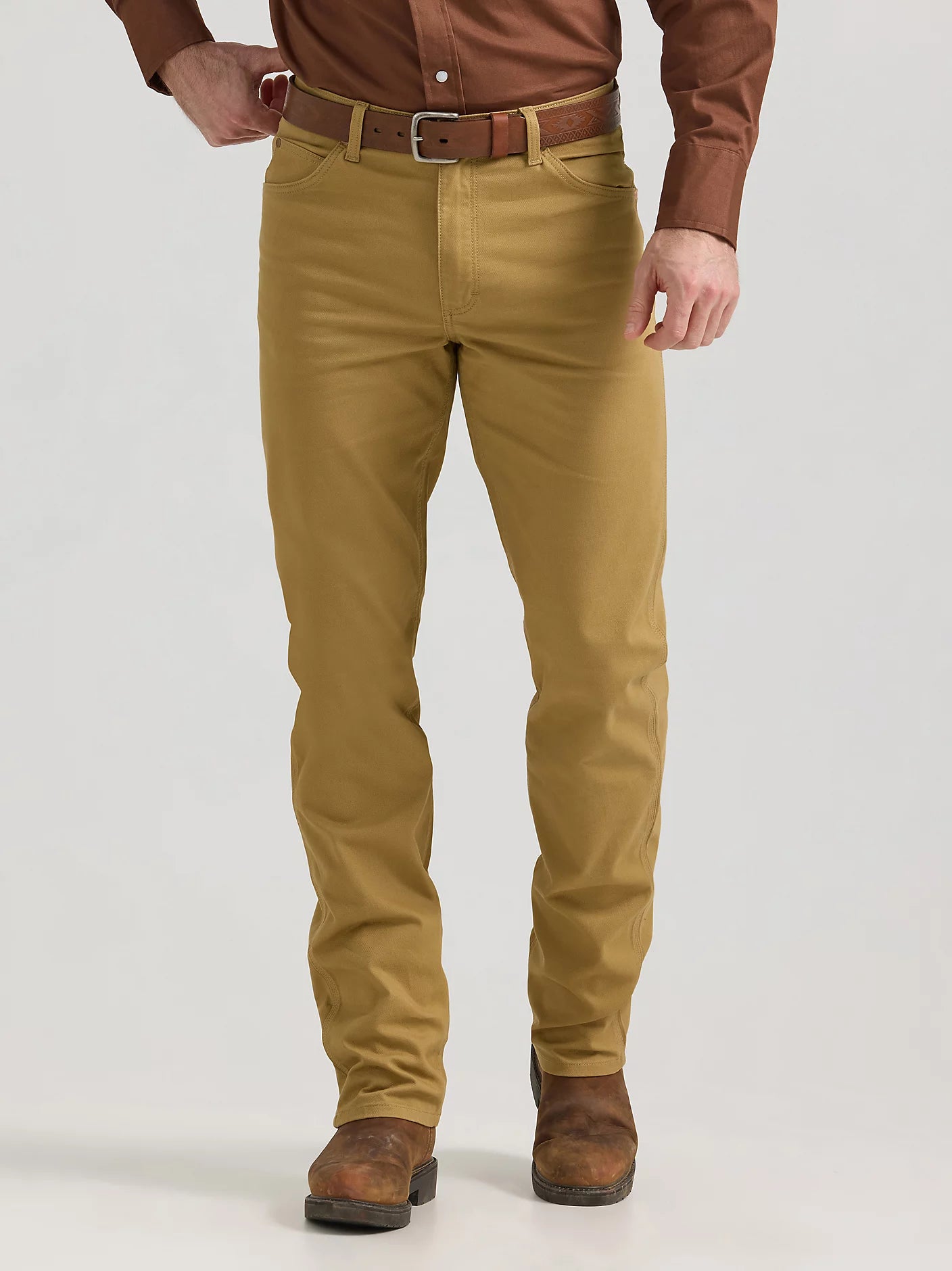 MEN'S WRANGLER PREMIUM PERFORMANCE TOUGH COMFORT COWBOY CUT® REGULAR FIT CANVAS JEAN - KELP