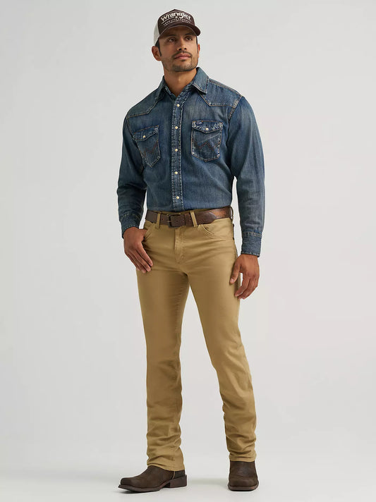MEN'S WRANGLER PREMIUM PERFORMANCE TOUGH COMFORT COWBOY CUT® SLIM FIT CANVAS JEAN - Kelp