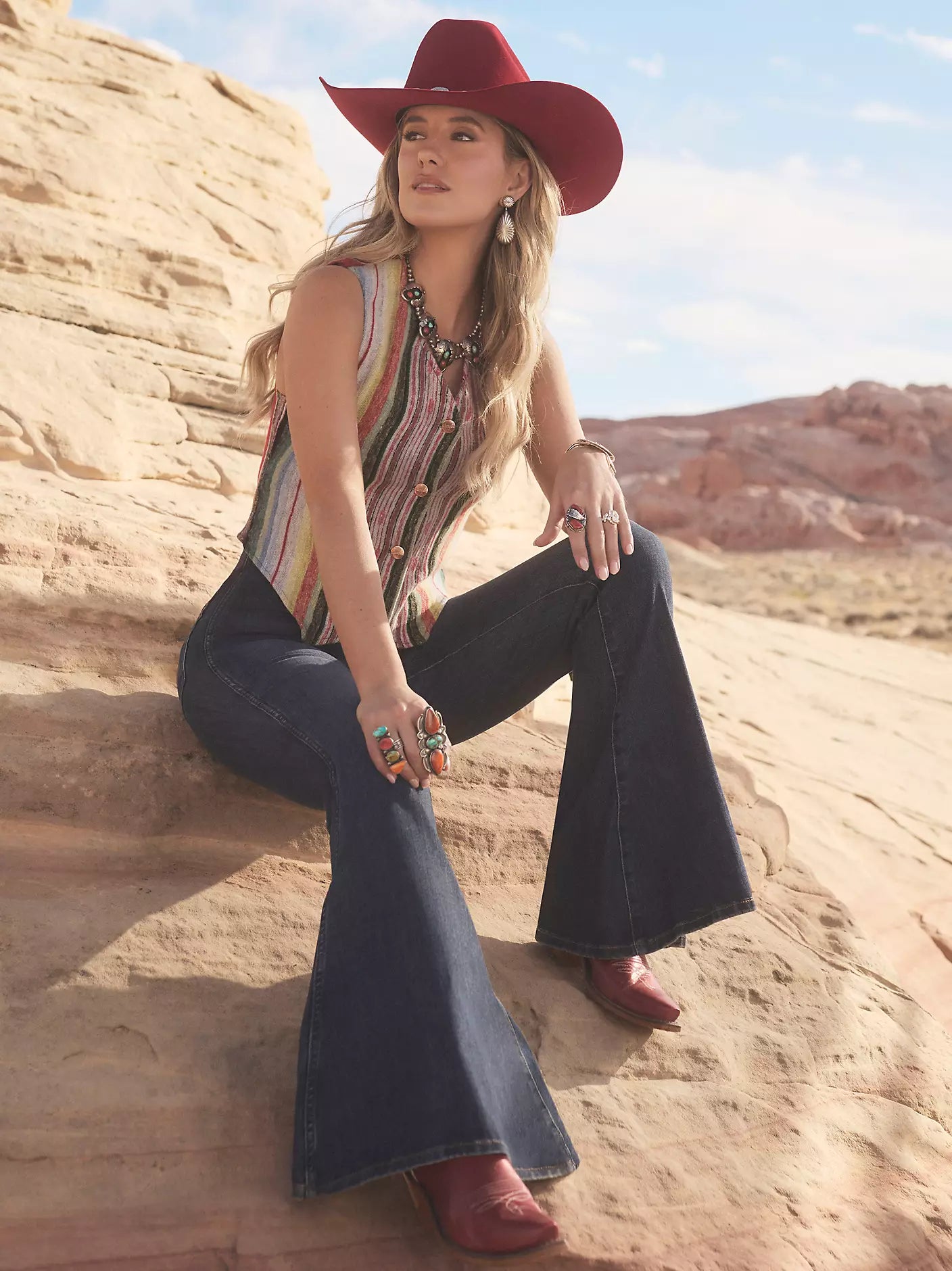 WRANGLER X LAINEY WILSON PULL ON BELL BOTTOMS - DARK
