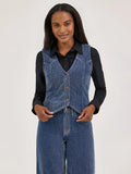 WRANGLER WOMEN'S AIRY DENIM VEST - BLUE