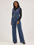 WRANGLER WOMEN'S AIRY DENIM VEST - BLUE