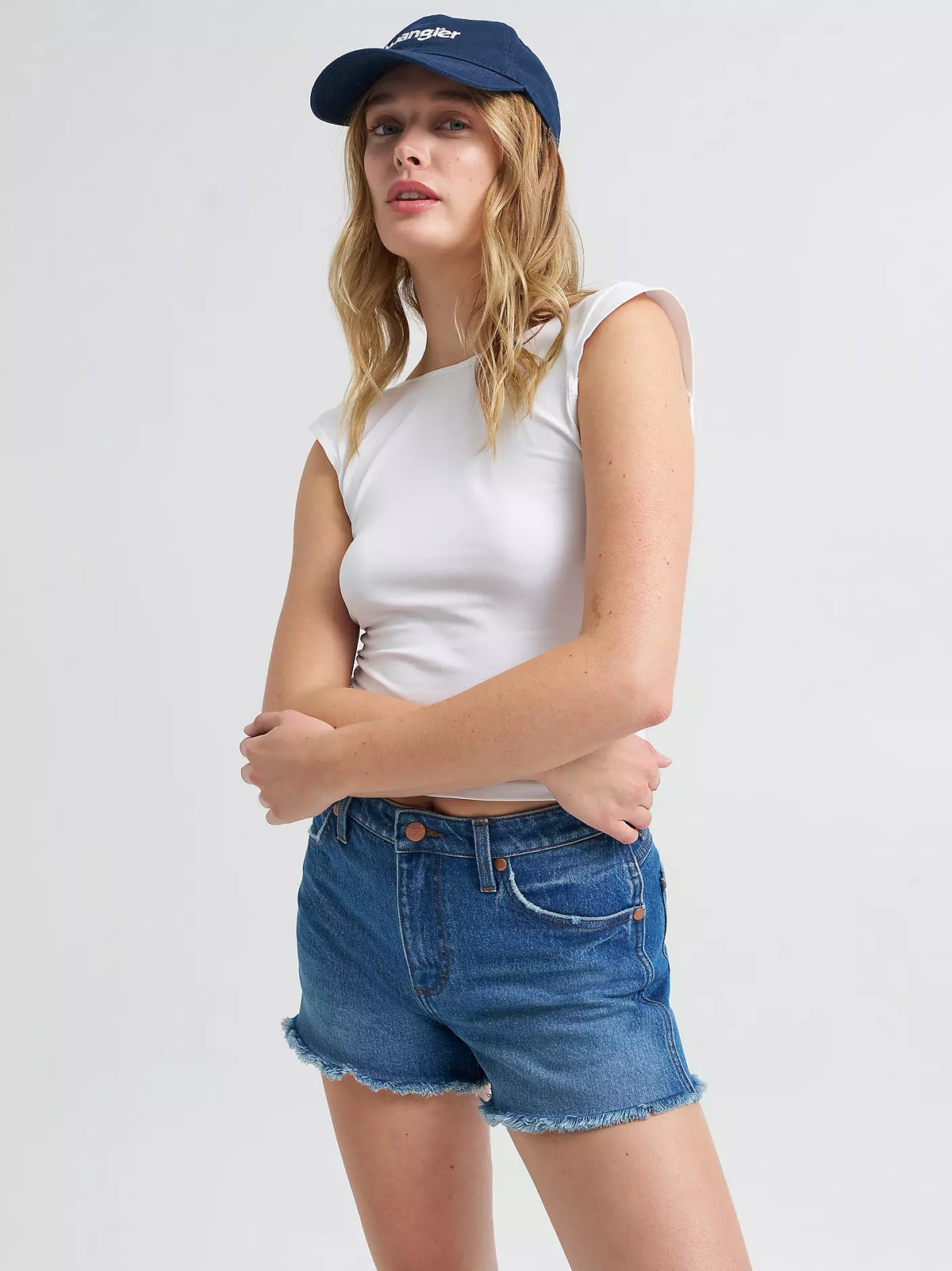 WOMEN'S WRANGLER® COWBOY SHORT HIGH RISE SHORTS - JUNIPER