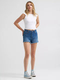 WOMEN'S WRANGLER® COWBOY SHORT HIGH RISE SHORTS - JUNIPER