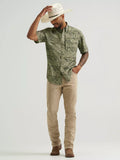MENS WRANGLER ALL TERRAIN GEAR MEN'S PRINT PERFORMANCE SHIRT - Olivine