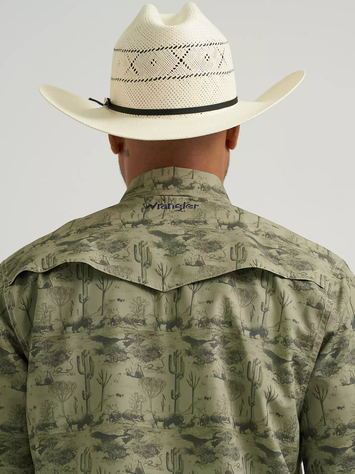 MENS WRANGLER ALL TERRAIN GEAR MEN'S PRINT PERFORMANCE SHIRT - Olivine