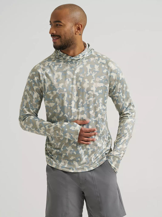 MENS ATG -X- Wrangler® Hooded Sun Tee - Abyss Print