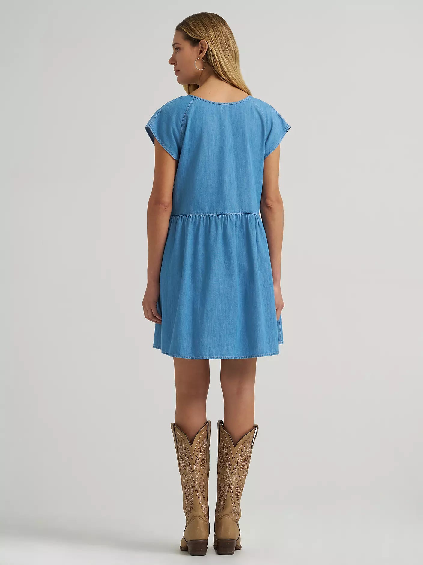 WOMEN'S WRANGLER DENIM SWING DRESS - DENIM