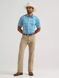 MENS WRANGLER ALL TERRAIN GEAR MEN'S PERFORMANCE POLO SHIRT - Checotah Turquoise