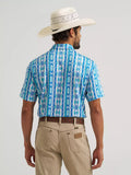 MENS WRANGLER ALL TERRAIN GEAR MEN'S PERFORMANCE POLO SHIRT - Checotah Turquoise