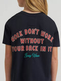 GIRL'S LAINEY WILSON X WRANGLER WORK OVERSIZED TEE - BLACK