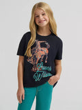 GIRL'S LAINEY WILSON X WRANGLER WORK OVERSIZED TEE - BLACK