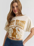 WOMEN'S LAINEY WILSON X WRANGLER BUZZARDS OVERSIZED TEE - BIRCH