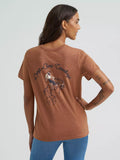 WRANGLER WOMENS BUCKING BACK RAW HIDE REG FIT GRAPHIC TEE