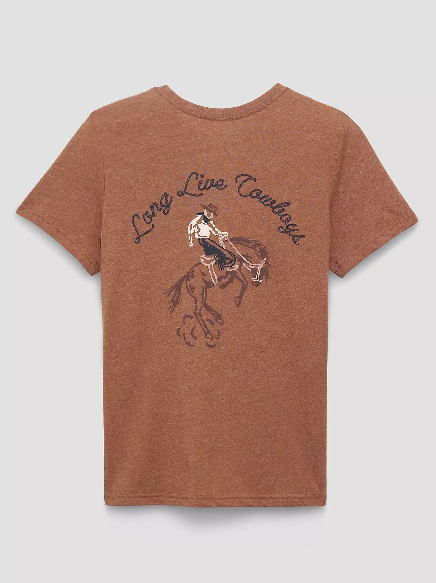 WRANGLER WOMENS BUCKING BACK RAW HIDE REG FIT GRAPHIC TEE