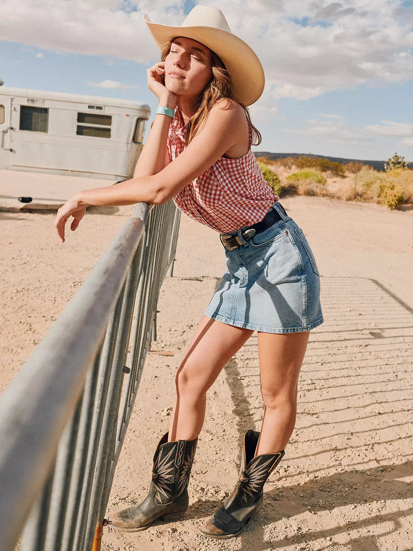 WOMEN'S WRANGLER®  RETRO® BAILEY DENIM SKIRT - MIKAYLA