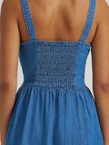 WRANGLER WOMEN'S PRINCESS WAIST DENIM TANK DRESS - MID DENIM