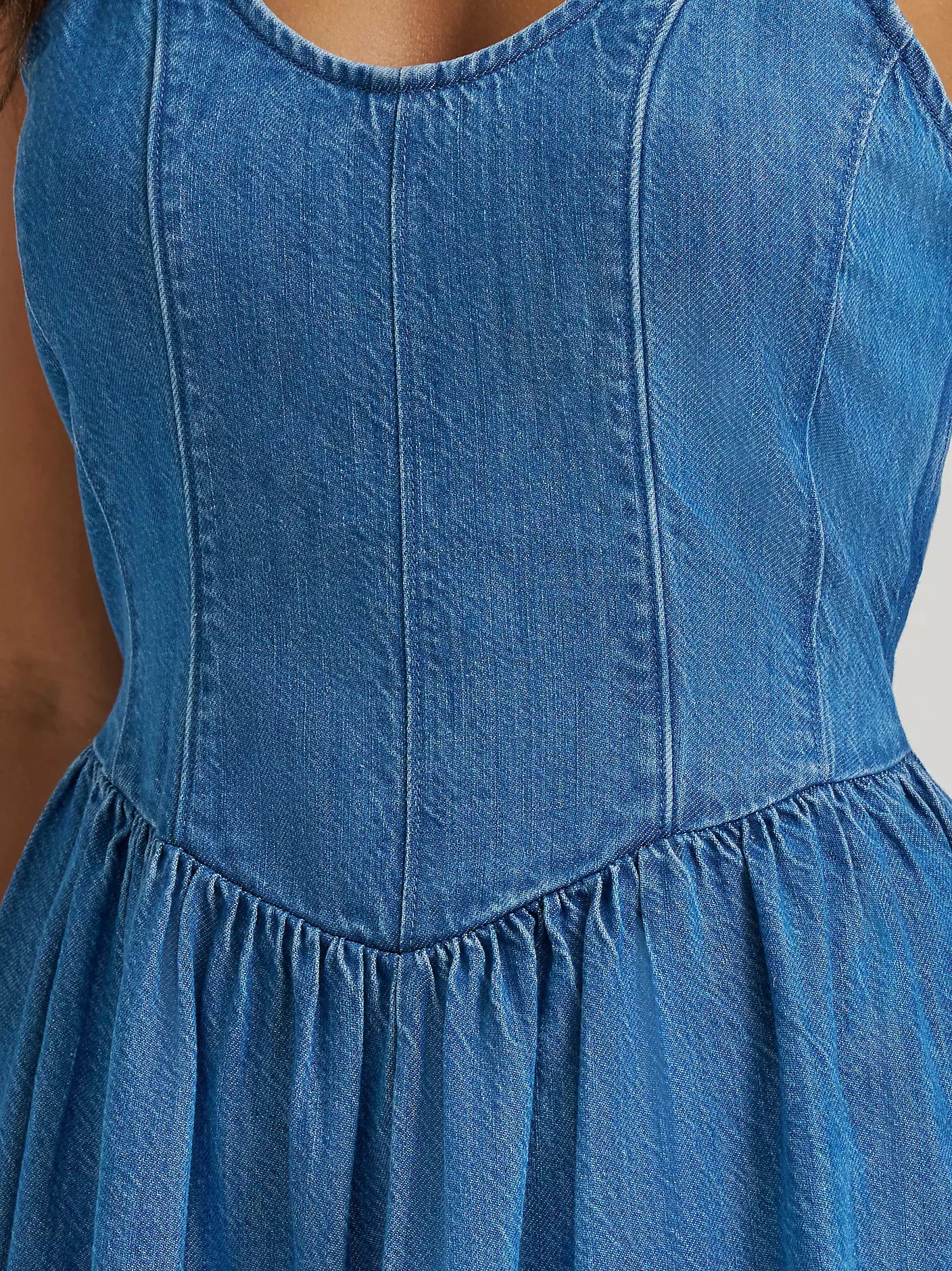 WRANGLER WOMEN'S PRINCESS WAIST DENIM TANK DRESS - MID DENIM