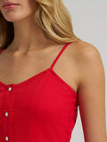 WOMEN'S WRANGLER AMERICANA CORSET SNAP DRESS - BRIGHT RED