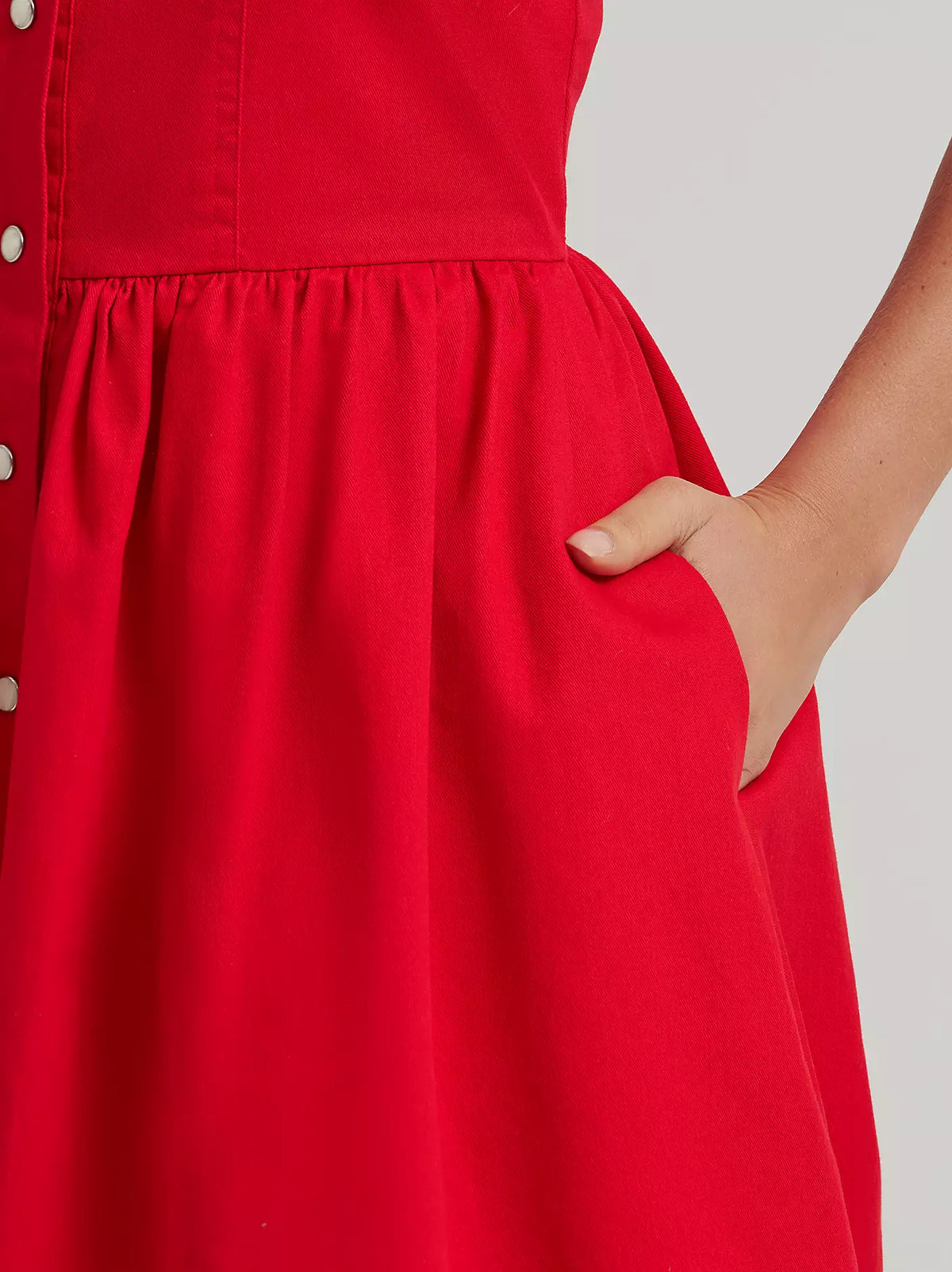 WOMEN'S WRANGLER AMERICANA CORSET SNAP DRESS - BRIGHT RED