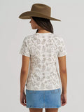 WOMEN'S WRANGLER ALL OVER PRINT SLIM TEE - CREAM