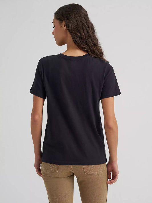 WRANGLER WOMEN'S FEARLESS COWGIRL REG FIT GRAPHIC TEE - BLACK