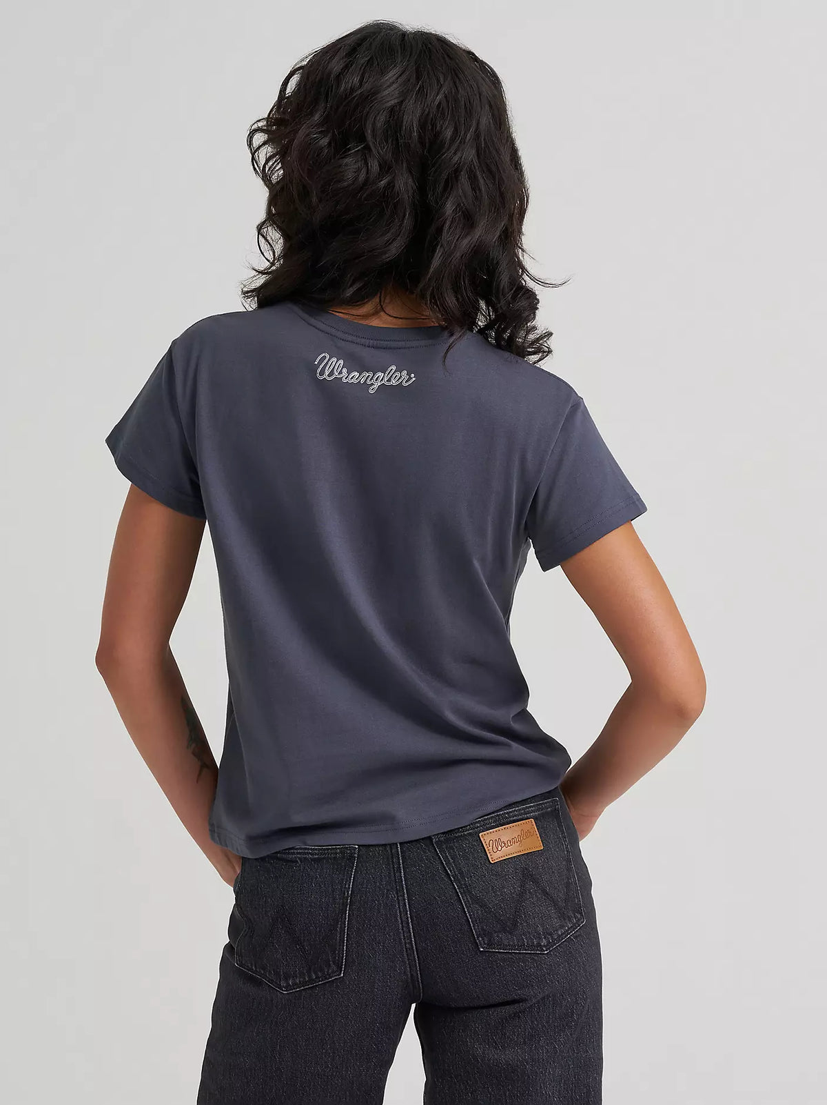 WRANGLER WOMEN'S COWBOYS CRY RETRO REG GRAPHIC TEE - Ombre Blue