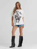 WOMEN'S LAINEY WILSON X WRANGLER GIDDY UP TEE - WHITE