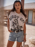WOMEN'S LAINEY WILSON X WRANGLER GIDDY UP TEE - WHITE