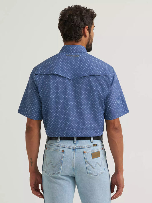 MENS WRANGLER ALL TERRAIN GEAR MEN'S PERFORMANCE PRINT SHIRT - INDIGO